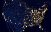 A photo of the United States from space.