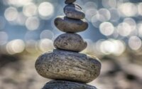 Small stones balanced on top of each other.